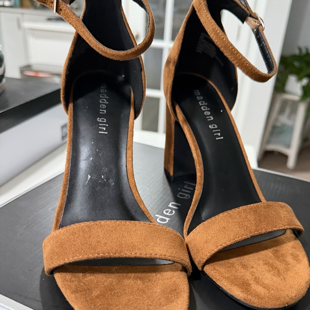 Madden Girl Brown Suede Heeled Sandals